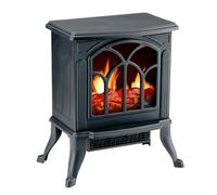 Alpina Cheminée Électrique - Poêle Électrique Effet Flamme - Thermostat Réglable - Protection Surchauffe - 800W/1500W - Intérieur - Noir - 39x25x54cm