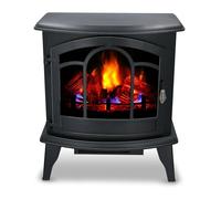 alpina Cheminée Électrique Vicenza 2000W - Cheminée Décorative avec Effet de Flamme 3D LED - Chauffage avec Télécommande, Minuterie et Protection Anti-Surchauffe - Noir