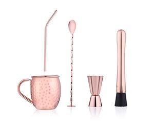 alpina Coffret Cocktail - 7 pièces - Acier Inoxydable - Rose