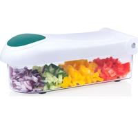 alpina Coupe-légumes 9 pièces - Coupe-légumes et coupe-oignons pratiques - Nicer Dicer Set avec 6 lames - Coupe-légumes universel - Blanc/transparent
