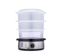 Alpina Cuiseur vapeur électrique 800W – 3 couches, 9 L, sans BPA, minuteur 0–60 min, gris