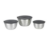 alpina Cul de Poule Inox 3 Pièces - Bol Inox avec Couvercle - Bol à Mélanger pour Cuisine - Saladiers pour Salades - Cul de Poule avec Couvercle