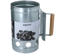 Alpina Démarreur de charbon Ø16×27 cm pour barbecue en métal avec poignée – Rapide et facile