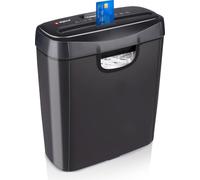 alpina Destructeur de documents 190W Destructeur de cartes de crédit Déchiqueteuse de papier avec collecteur Protection anti-surchauffe 29 x 14 x 32,5 CM Noir