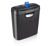 alpina Destructeur de Documents Papier - Broyeur Papier pour Maison et Bureau - Destructeur de Papier Détruit Cartes Bancaires - Déchiquetez 6 Feuilles A4 - Bac 10L - 190W Puissance - Noir