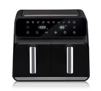 alpina Double Air Fryer 8L Friteuse Sans Huile pour 4 à 8 Personnes - Airfryer XXL - Airfryer Electrique - Affichage LED - 230V - 1700W - Noir