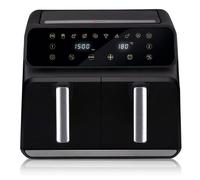 Alpina Friteuse à air chaud Double Airfryer XXL 2x4L écran tactile 8 programmes Mode Sync Noir