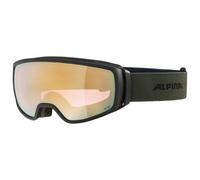 Alpina - Double Jack QV Mirror Photo. S2-4 (VLT 23-6%) - Masque de ski - black / olive m / mirror gold