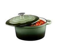 Alpina Dutch Oven - Induction en fonte pour casserole 3,8 L Ø 24 cm - Four Dutch Oven avec couvercle - Casserole en fonte Compatible avec lave-vaisselle - Pour toutes les sources de chaleur - Vert