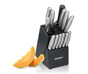 alpina Ensemble de Couteaux en Bloc de Bois - 22 Pièces