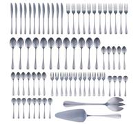 alpina Ensemble de Couverts 75 Pièces pour 12 Personnes - Couverts Acier Inoxydable - Couteaux Fourchettes Cuillères Cuillères thé Café Fourchettes Gâteau Service Salade Pelle Gâteau