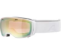 ALPINA ESTETICA QV Lunettes de ski OTG effet miroir, photochromiques et améliorant le contraste, avec protection UV 100% pour adultes, blanc brillant, taille unique