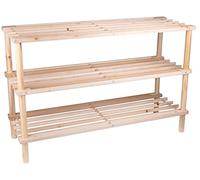 Alpina Étagère à Chaussures - 3 Couches - Bois - 74 x 26 x 48,5 CM - Jusqu'à 10 Paires de Chaussures