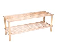 alpina Étagère à chaussures 74 x 26 x 30 CM - Deux couches - Bois - - Beige