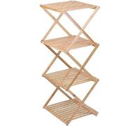 alpina Étagère de Salle de Bain 4 Couches Pliable en Bambou Marron 40 x 33,5 x 93,5 cm