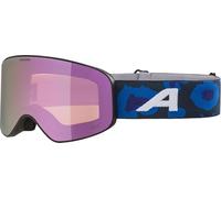 ALPINA FERNIE Q-LITE Lunettes de ski OTG effet miroir, renforcement du contraste et polarisées, avec protection UV 100% pour adultes, noir-violet/léopard mat, taille unique