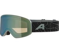 ALPINA FERNIE Q-LITE Lunettes de ski OTG effet miroir, renforcement du contraste et polarisées, avec protection UV 100% pour adultes, vert saule mat, taille unique