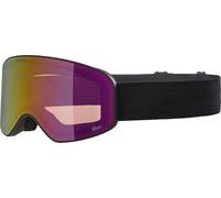 ALPINA FERNIE Q-LITE Lunettes de ski OTG effet miroir, renforcement du contraste et polarisées, avec protection UV 100% pour adultes, noir mat, taille unique