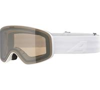 ALPINA FERNIE Q-LITE Lunettes de ski OTG effet miroir, renforcement du contraste et polarisées, avec protection UV 100% pour adultes, blanc mat, taille unique