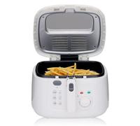 alpina Friteuse 2,5L - Friteuse avec Thermostat réglable - Fenêtre de visualisation & Panier amovible - 1800W - Poignée rabattable - Blanc