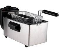 alpina Friteuse 3L avec huile, 200W - Avec 1 panier, thermostat réglable jusqu'à 190°C, protection contre la surchauffe, inox