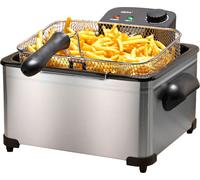alpina Friteuse Double 5 Litres - Thermostat Réglable - 3 Paniers Amovibles - 20