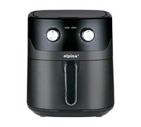 alpina Air Fryer 6L - Airfryer pour 4 à 6 Personnes - Friteuse sans Huile avec Température Réglable de 80°C à 200°C - Friteuse Electrique avec Minuterie jusqu'à 60 Minutes - Noir