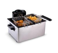 Friteuse électrique - ALPINA - 5L - Double cuve amovible - 2000 Watt - Gris