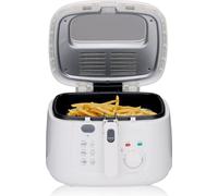alpina Friteuse de 2,5L - Friteuse avec thermostat réglable - Fenêtre de visualisation & panier amovible - 1800W - Poignée rabattable - Blanc