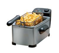 alpina Friteuse Electrique Huile 3L - avec Thermostat réglable et Panier Friteuse Amovible - Friteuse 2000 W - 32,3 x 20,5 x 18,9 cm - Inox, Argent