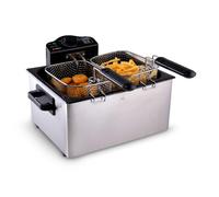 Friteuse électrique - ALPINA - 5L - Double cuve amovible - 2000 Watt - Gris