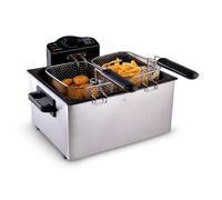 Friteuse électrique - ALPINA - 5L - Double cuve amovible - 2000 Watt - Gris