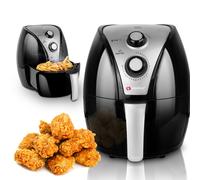 Alpina Friteuse sans Huile - Air Fryer - XL 3,2 Litres - 80-200 Degrés - 1500 Watt - Noir
