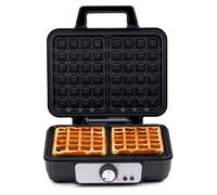 alpina Gaufrier - Gaufres de Bruxelles - Revêtement Anti-Adhésif - 2 Gaufres - 1000 W - Noir