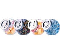 Alpina Glass Jars With Lid - Set de 4 pots en verre de 200 ml - Petite boîte à biscuits en verre - Jarres de stockage en verre pour les bonbons, les épices ou la décoration dans la cuisine