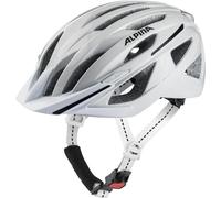 ALPINA HAGA, White Gloss, 51-56 cm, Casque de Cyclisme pour Hommes et Femmes, Haute sécurité et Confort avec Ergo Flex et lumière intégrée.