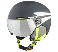 ALPINA Unisexe - Enfants, ZUPO Visor Q-Lite Casque de Ski, Charcoal-Neon Matt, 54-58 cm
