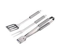 Alpina Kit Barbecue Ustensiles 3 Pieces - Pince Barbecue et Spatule Acier Inoxydable - Fourchette a Viande - Ustensiles Barbecue en Acier Inoxydable - Argent