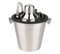 alpina Kit Cocktail 5 Pièces - Shaker Cocktail Inox avec Seau À Glace - Set avec