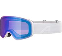 ALPINA LADIS Q Lunettes de ski OTG effet miroir, renforçant le contraste avec protection UV 100% pour adultes, blanc mat, taille unique