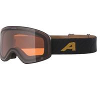 ALPINA LADIS Q Lunettes de ski OTG effet miroir, renforçant le contraste avec protection UV 100% pour adultes, noir-or mat, taille unique