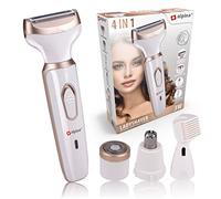 alpina Ladyshave Rasoir Électrique Femme - Tondeuse Electrique - 4-en-1 Corps et visage Incluant une Tondeuse USB