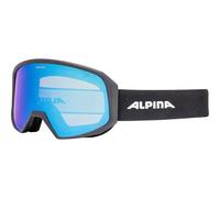 ALPINA LAUBER - Masque de ski pour une vision idéale, anti-buée, adapté aux porteurs de lunettes, bande antidérapante, ajustement optimal, black matt