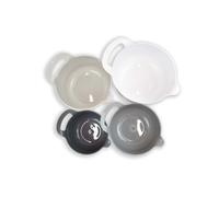 Alpina Lot de 4 saladiers antidérapants en plastique avec poignée 1,2–1,65–2,4–3 L Crème