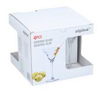 Alpina Lot de 4 verres à cocktail - 220 ml