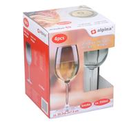 Alpina Verres à vin – Lot de 4 fumés – 350 ml