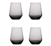 alpina Lot de 4 verres fumés vintage rétro 450 ml, Fumé.