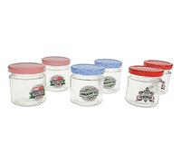 Alpina Lot de 6 bocaux à confiture en verre avec couvercle en métal 200 ml