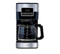 alpina Machine à Café - Cafetière Filtre 1,5L / 12 Tasses Cafe - Coffee Machine avec Affichage Numérique, Minuteur et Plaque Chauffante - Intensité du Café Réglable - Noir