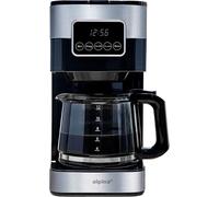 alpina Machine à café Machine à café filtre 1,5L/12 tasses - Coffee Machine avec thermos, affichage numérique, minuterie et plaque chauffante - Intensité du café réglable - Noir